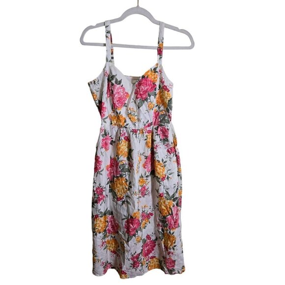Cynthia Rowley 100% Linen Candy Rose Summer Sundress Size 6 - Picture 2 of 7